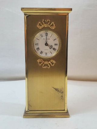 Vintage Brass Swiss Made Rovano Electric 8 " Clock