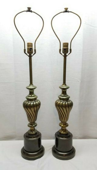 Vintage Brass Table Desk Lamp Light Hollywood Regency Metal Stiffel 60s