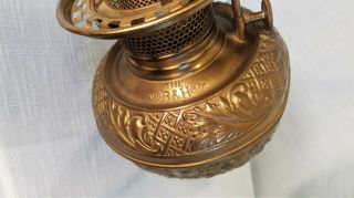 Antique Bradley & Hubbard B&H Brass Oil Lamp Banquet Threaded Font Tank Burner 2
