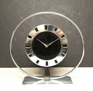 Diecasters Ny " Phantom " Chrome Machine Age Industrial Art Deco Clock