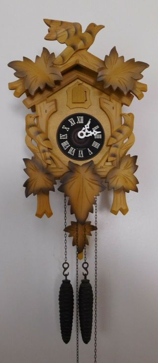 Vintage Rare Mustard Yellow Cuckoo Clock Co.  W.  Germany 1 Day Movement Vn