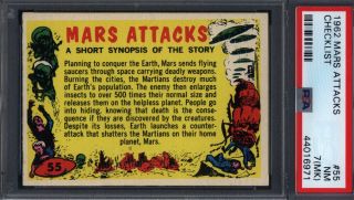 1962 Topps Mars Attack 55 Checklist Psa 7 (mk) 700554