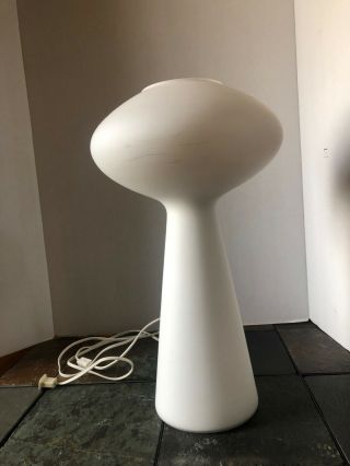 Vtg Lisa Johansson - Pape Blown Glass Tall 17” Mushroom Lamp 1960’s - Stunning