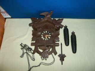 Vintage Black Forest Welby 8 Day Cuckoo Clock West Germany Complete &