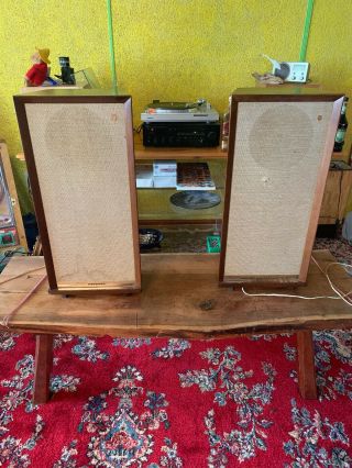 Pair Vintage Philips Ad 5016 Speakers In.  Rare