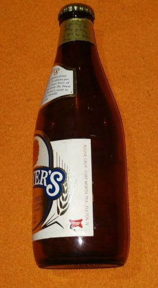 Vintage Miller Player ' s Brown Beer Bottle With Cap Test Beer 3