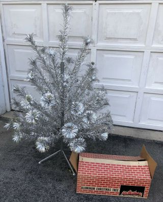 Vintage Silver Glow Aluminum Christmas Tree 4.  5 