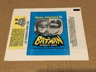 1966 Bat Laffs Batman Card Wax Pack Wrapper Topps (headdress Ad)