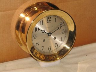 Chelsea Antique Ships Bell Clock 6 In.  Dial 1916 Hinged Red Brass Restored