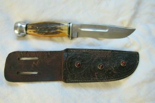 Vintage Ka - Bar Union Cutlery Company Sheath Knife - In Very Good Shape