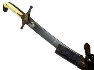 Antique Islamic Indian Or Russian Uzbek Bukhara Wootz Damascus Shamshir Sword