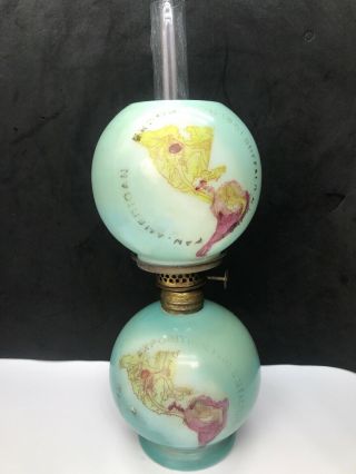 Antique 1901 Miniature Oil Lamp Pan American Worlds Fair Buffalo N.  Y Gwtw S1 - 309