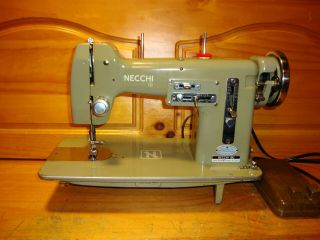 Vintage Necchi Bu Mira Sewing Machine,  Automatic Zigzag,  Serviced