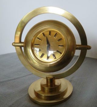 Andre Wyler 8 Day French Alarm Clock Solid Brass C.  1940 