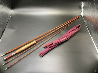 Vintage Heddon Bamboo Fly Rod In Bag & Tube,  14 9 