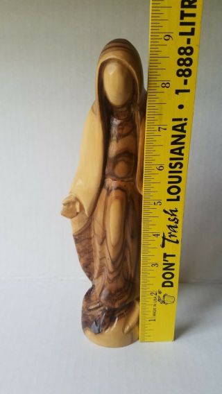 Hand Crafted In Bethlehem The Holy Land Virgin Mary Olive Wood 3