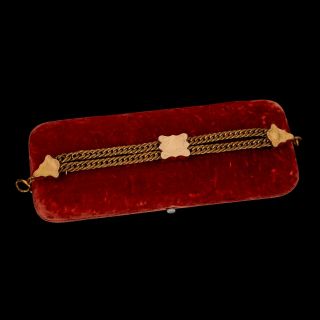 Antique Vintage Art Nouveau 14k Gold Filled Gf Slider 2 Strand Wedding Bracelet