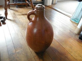 Great Large Early Ovoid Stoneware Jug w/ Z engraved Maine Estate out L@@K 2