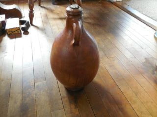 Great Large Early Ovoid Stoneware Jug w/ Z engraved Maine Estate out L@@K 3