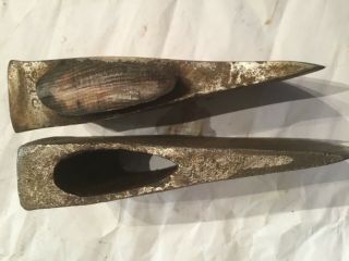 2 Old Hand Forged Wedge Axe Heads