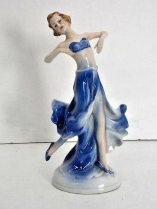 Foreign 8715 1930 Porcelain Dancer 14 Cm (5 1/2 In) Height
