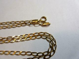 VINTAGE SOLID 9ct GOLD 20 INCH LONG CURB LINK NECKLACE,  CHAIN - 2.  6g 2