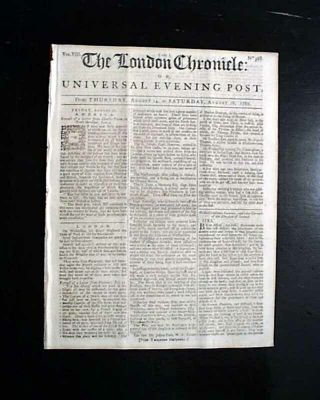 CHARLESTON SC South Carolina French and Indian War Naval 1760 British Newspaper 3