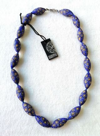 Vintage Glass Beads Necklace By Ercole Moretti - Murano/venezia (0237)