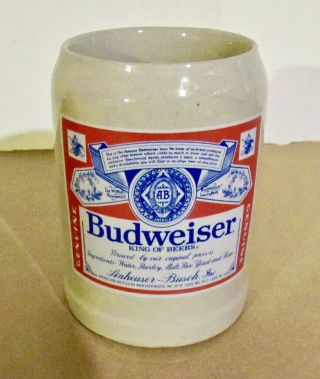 Vintage Budweiser Beer Stein Made In Germany