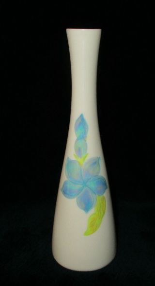 Hawaii Signed Dorothy Okumoto Porcelain Vase Plumeria 8 " Tall