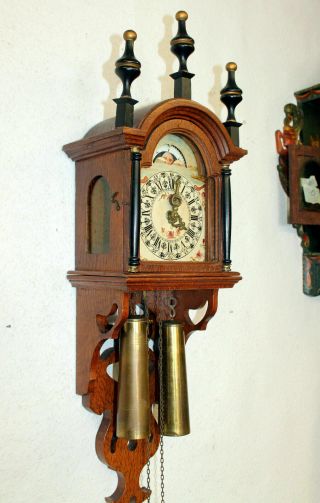 Old Wall Clock Vintage Dutch Saarlander Clock With Moonphase