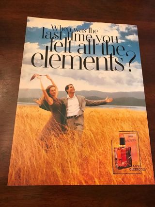 1994 Vintage 9x12 Print Ad For Hugo Boss Elements Cologne Man,  Woman In Field
