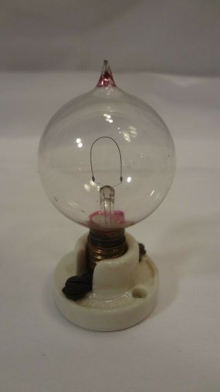Antique Light Bulb C6 Miniature Base Machine Turned Early Base.  Edison? Rare