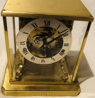 Vintage Schatz Brass Clock Made In Germany Includes Key 7 Jewels Chimes