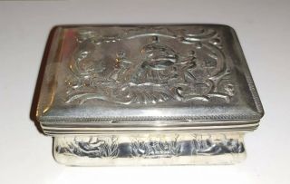19th Century Dutch Silver Snuff Box,  With Embossed Figures.