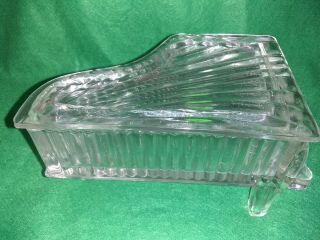 Antique Vintage Grand Pian0 Glass Candy Container