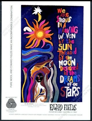 1976 Helen Webber Psychedelic Art Edward Fields Rug Vintage Print Ad