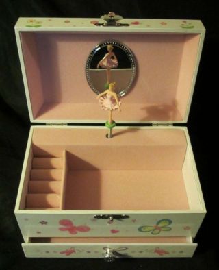 Young Girls Music Turning Ballerina Jewelry Box Composite Wood Mirror 2016 Jakos