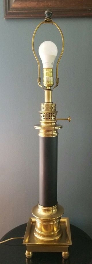 Vintage Frederick Cooper Metalic And Brass Torch Table Lamp 31 "
