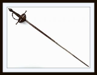 Antique Victorian 17th - 18th C.  Style Spanish or Italian Cup - Hilt Rapier Sword 2