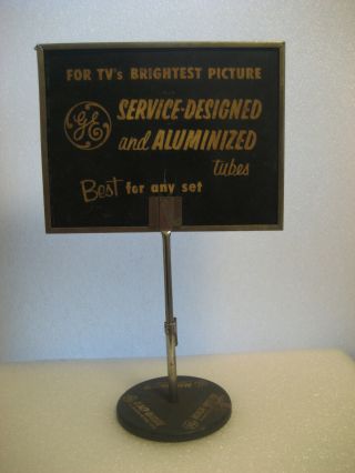 Vintage Ge Tv Picture Tube Metal Advertising Sign Display