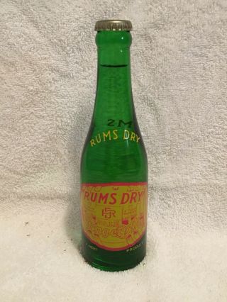 Full 6oz Rums Dry Ginger Ale Green Glass Acl Soda Bottle Nehi Bottling Company