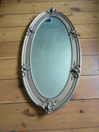 50 " X25 " Antique Ornate Gold Gilt Carved Wood Wall Mirror