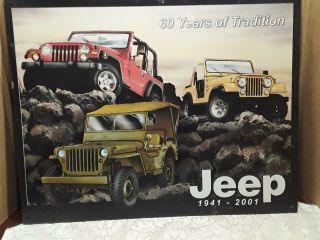 Jeep Metal Sign 60 Years Of Tradition Garage Man Cave A Great Gift Idea