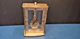 Kaiser Brass Desk Skeleton Clock 7 Jewels 8 Day For Repair Or Parts West Germany