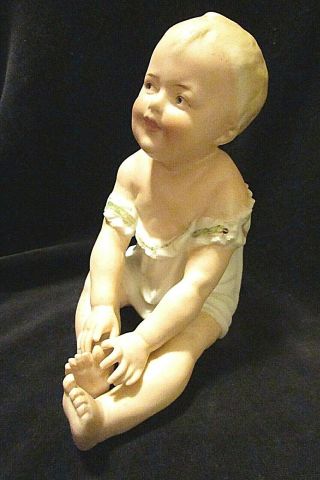 Antique Gebruder Heubach Bisque Piano Baby Figurine