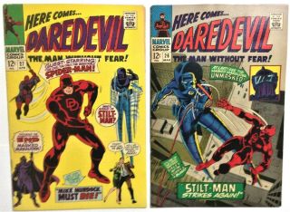 Daredevil 26 Vf/nm 9.  0,  And 27 Vf,  8.  5,  1967 Silver Age,  Book Value $154.  40