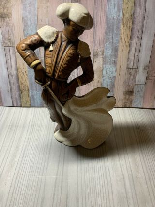Vtg Bullfighter Matador Vintage Statue Figurine Pottery 13 " Treasure Craft Usa