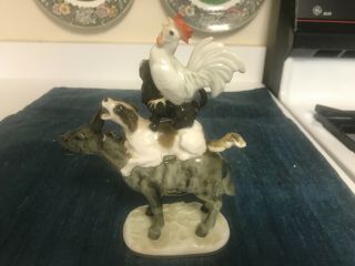Vintage Hutschenreuther Germany Porcelain Donkey Dog Cat Rooster Figurine