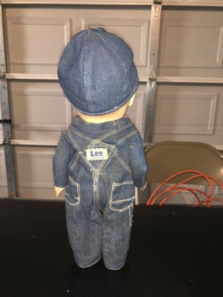 Vintage Buddy Lee Doll.  Union Made Denim Overalls And Hat 1940’s Awesome Piece 3